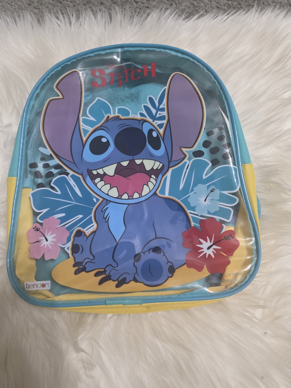 Disney Lilo & Stitch Clear Front Backpack in Turquoise and Yellow